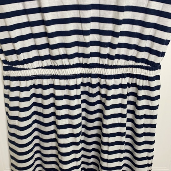 H&M - Navy & White Stripe MIDI Dress Size XS - Picture 6 of 7